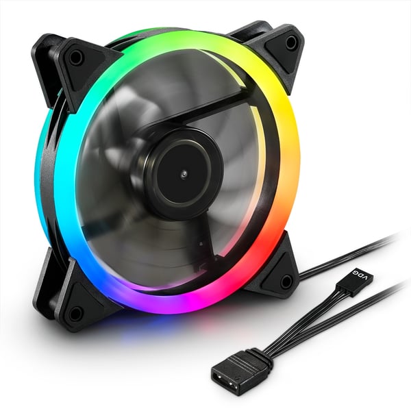 Miniatyrbillede 2 af 4: Sharkoon SHARK Blades RGB Computerkabinet Ventilator 12 cm