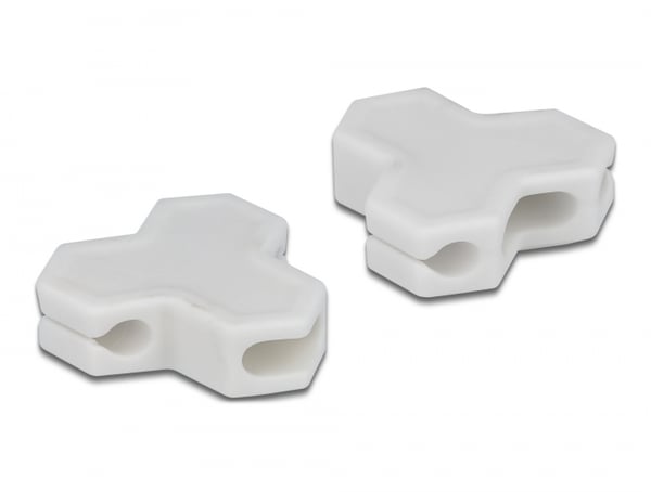DeLOCK 18401 kabelsamlare Bord Kabelhållare Vit 2 styck