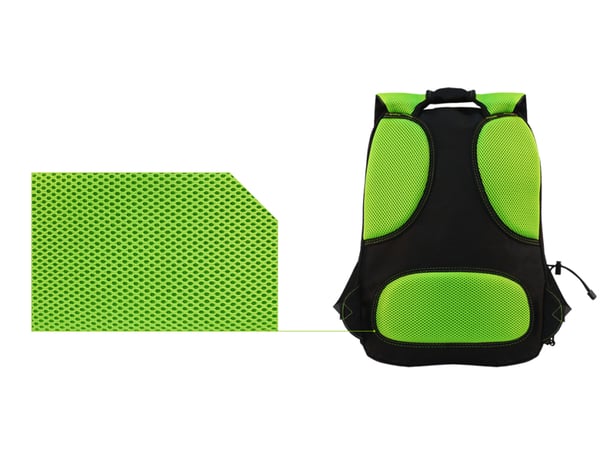 KeepOut BK7GXL rygsæk Sort, Grøn Imiteret læder, Nylon