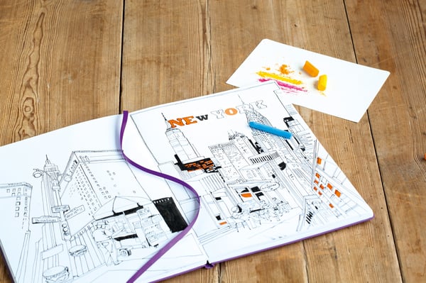 Miniatyrbillede 5 af 5: Leuchtturm SB5112PLEM blok og notesblok A5 112 ark Gul