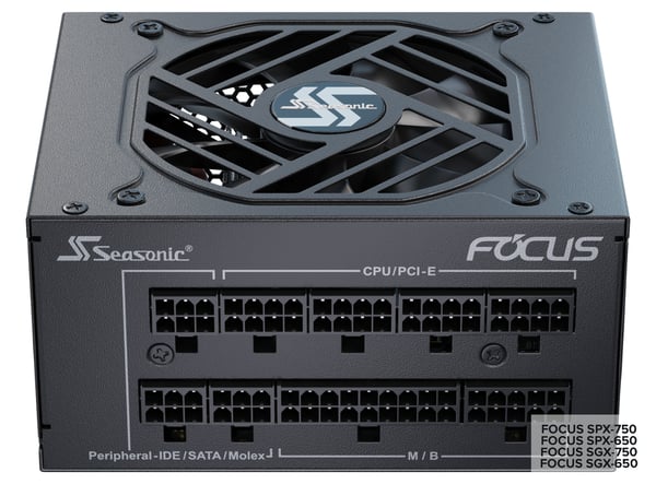 Miniatyrbild 2 av 10: Seasonic FOCUS SGX-750 (2021) strömförsörjningsenheter 750 W 20+4 pin ATX SFX Svart