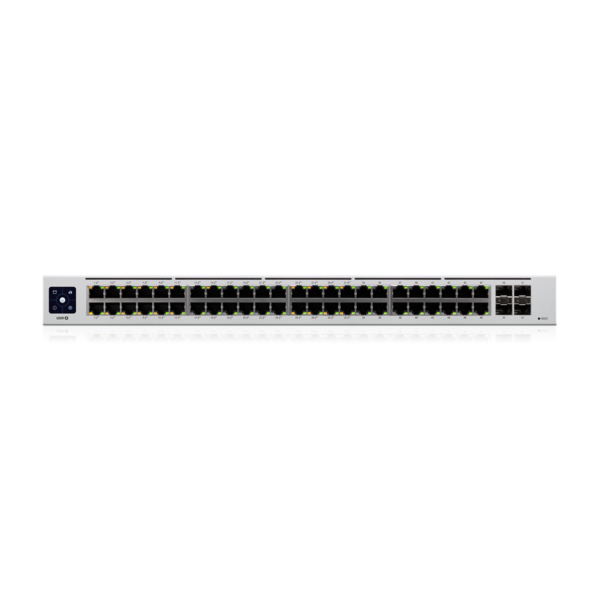 Miniatyrbild 6 av 6: Ubiquiti UniFi USW-48-POE-EU nätverksswitchar hanterad Gigabit Ethernet (10/100/1000) Strömförsörjning via Ethernet (PoE) stöd Silver