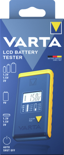 Miniatyrbillede 2 af 2: Varta LCD Battery Tester batteritester Blå, Gul