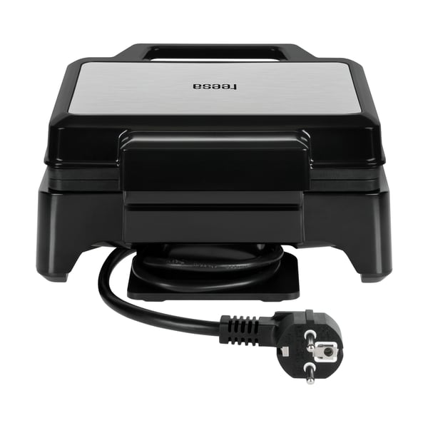 Miniatyrbillede 3 af 5: Teesa Wafelijzer zeer compact model 1600 Watt 2 vaffel/vafler Sort, Rustfrit stål