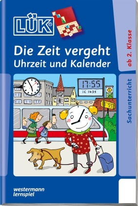 LÜK Die Zeit vergeht Uhrzeit, Kalender böcker Utbildnings- Tyska 32 sidor