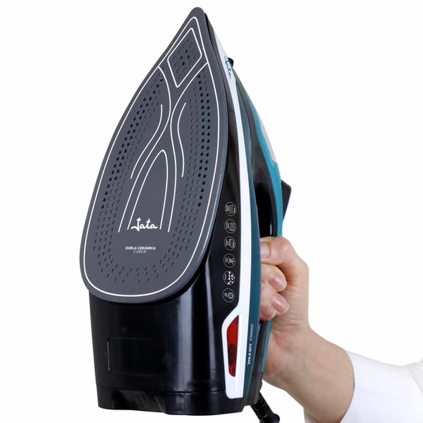 JATA JEPL1221 strygejern Dampstrygejern Keramisk strygesål 2400 W Sort, Blå, Grå, Hvid
