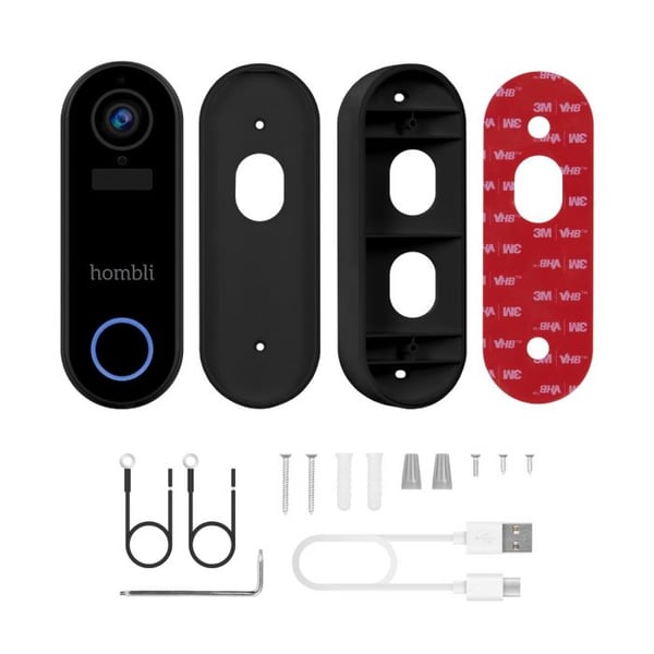 Miniatyrbillede 8 af 9: Hombli Smart Doorbell Pack Sort, Hvid