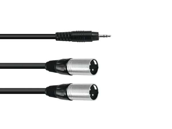 Miniatyrbillede 1 af 3: Omnitronic 30225157 lydkabel 3 m 3.5mm 2 x XLR (3-pin) Sort
