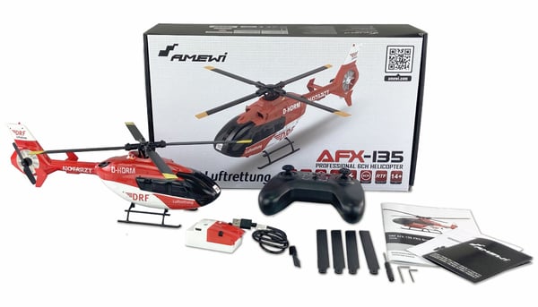 Miniatyrbillede 5 af 6: Amewi AFX-135 Radio-kontrolleret (RC) model Helikopter Elektrisk motor 1:32