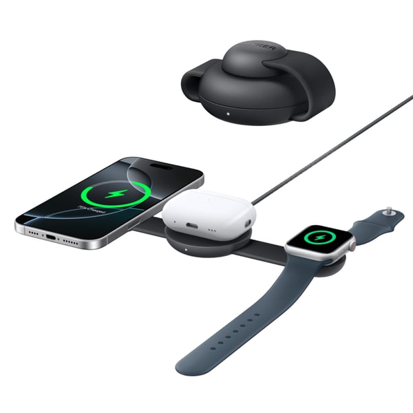 Miniatyrbild 1 av 2: Anker B25M8H11 mobilladdare Hörlurar, Headset, Smartphone, Smartwatch Svart Trådlös laddning Snabb laddning inomhus
