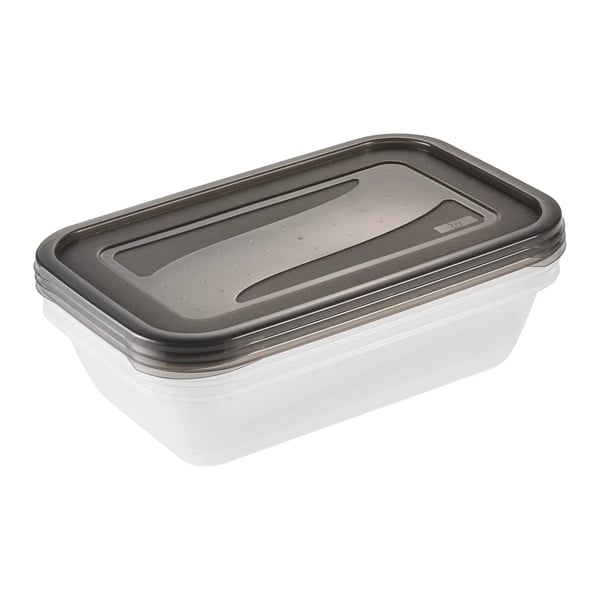 keeeper Fredo Rektangulär Container 2,4 l Svart, Transparent 3 styck