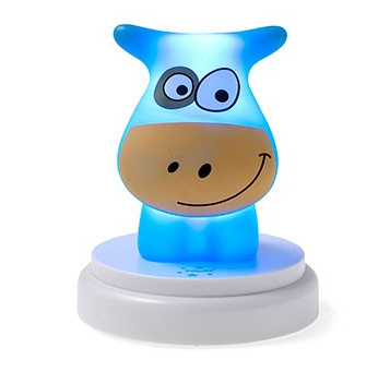 Alecto Naughty Cow babynattlampor Blå, Vit LED