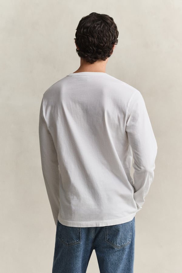 Miniatyrbillede 6 af 6: Gant 2004049-113 T-shirt Rib-knit neckline Langærmet Bomuld