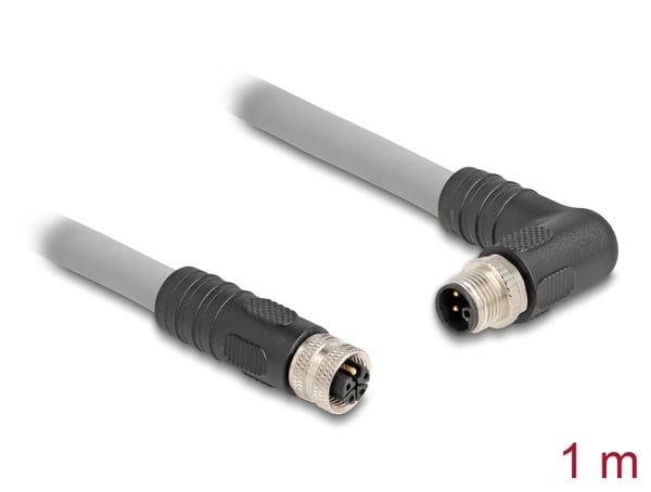 DeLOCK 80546 sensor- och aktuatorkabel 1 m RST M12 Grå
