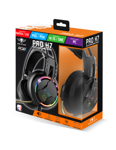 Spirit of Gamer PRO-H7 Kuulokkeet Langallinen Pääpanta Pelaaminen USB A-tyyppi Musta