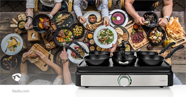 PARTY WOK SÆT 6 PERS. / NEDIS FCRA310FBK6 SW FCRA310FBK6