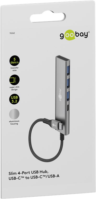 Goobay 76562 gränssnittshubbar USB Type-C 5000 Mbit/s Grå