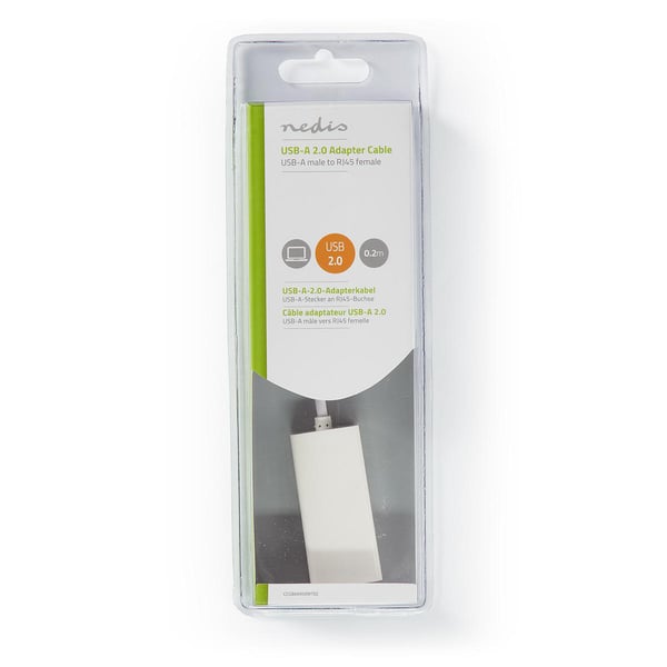 Nedis CCGB60950WT02 kabel kønsskifter RJ-45 USB 2.0 Type-A Hvid
