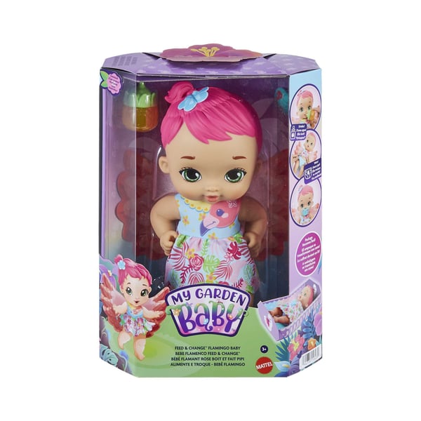 Miniatyrbillede 5 af 6: My Garden Baby FEED & CHANGE FLAMINGO BABY