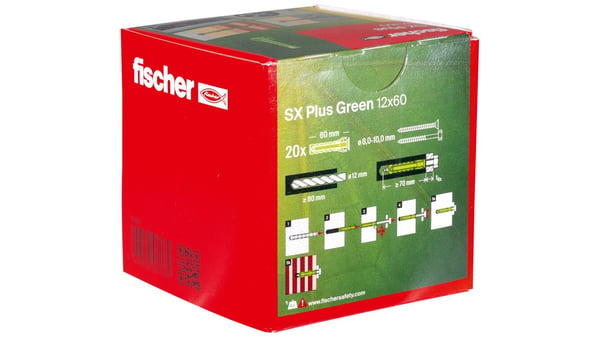 Miniatyrbillede 8 af 8: Fischer 567812 skrueanker og vægudtag 20 stk Udvidelsesanker 60 mm