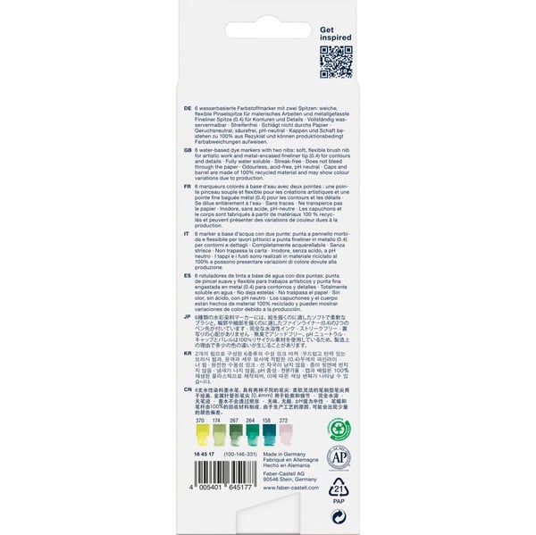 Miniatyrbild 3 av 4: Faber-Castell 164517 spritpennor Multifärg 6 styck