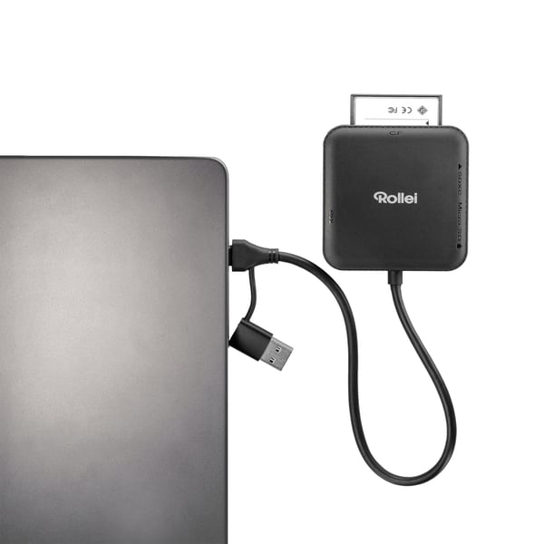 Rollei 25102 kortinlukija USB 3.0 Type-A/Type-C Musta