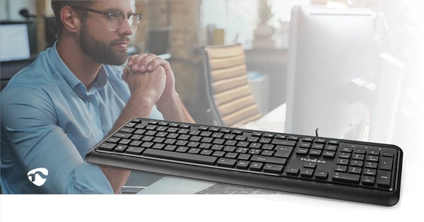 Nedis KBMU200BKND tangentbord Universal USB QWERTY Nordic Svart