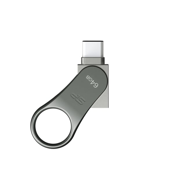 Miniatyrbillede 3 af 5: Silicon Power Mobile C80 USB-nøgle 64 GB USB Type-A / USB Type-C 3.2 Gen 1 (3.1 Gen 1) Titanium