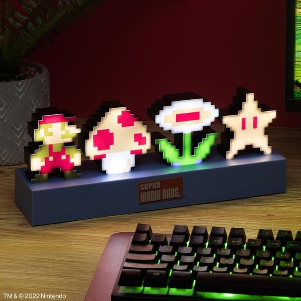 Miniatyrbild 4 av 5: Paladone Super Mario Bros. Icons Light bordslampor Multifärg