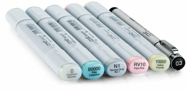 Copic Sketch Blending Basic speedmarker 6 stk Mejsel/børstespids Flerfarvet