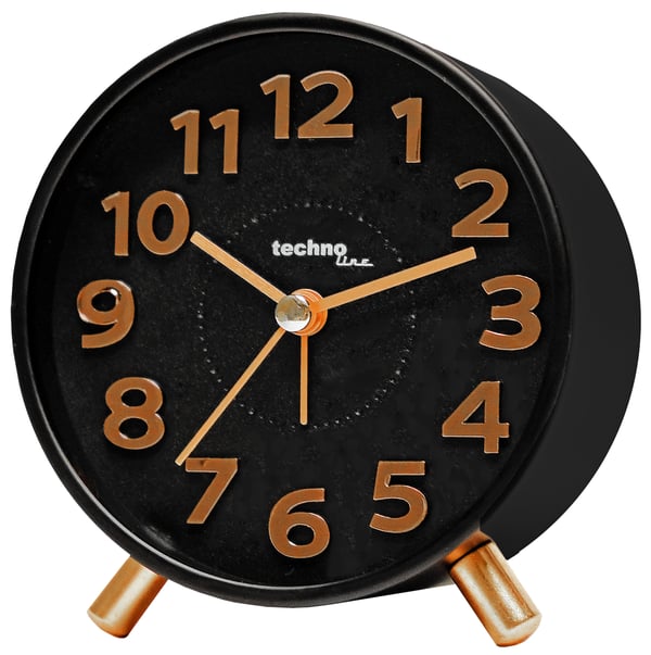 Miniatyrbild 2 av 2: Technoline F Quartz-väckarklocka Svart, Guld