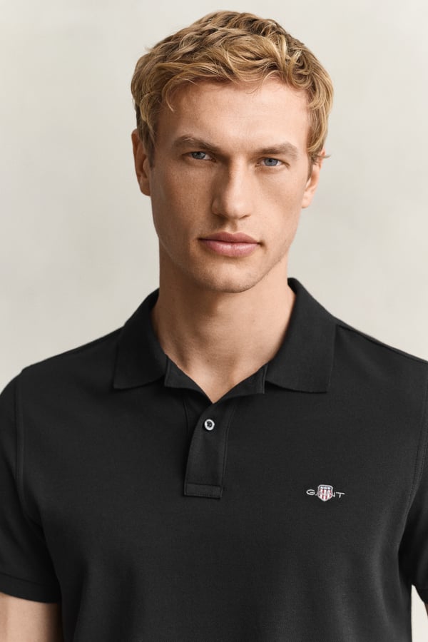 Gant 2210-5 Polotrøje Krave med knapper Kort ærme Bomuld