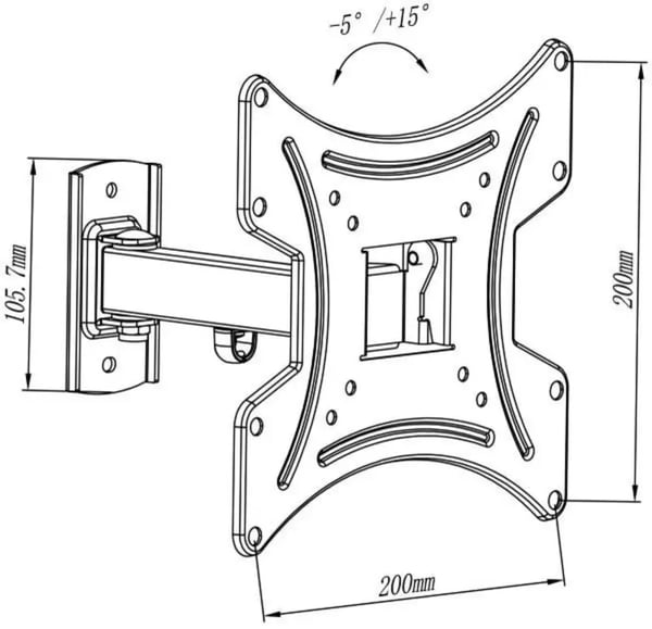 myWall HL 15-1 106,7 cm (42") Sort