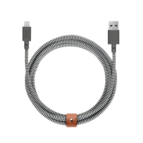 Native Union Belt Cable XL 3 m Sort, Hvid