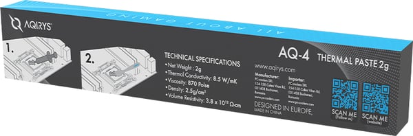 Miniatyrbillede 5 af 6: Aqirys AQ-4 kølekomponent Termisk smørefedt 8,5 W/mK 2 g
