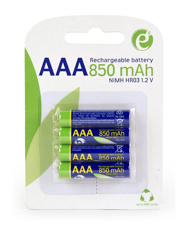 Gembird EG-BA-AAA8R4-01 husholdningsbatteri Genopladeligt batteri AAA Nikkel-Metalhydrid (NiMH)