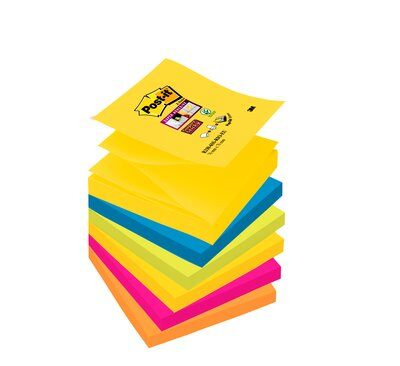 Post-It R330-6SSRIO-EU selvklæbende huskeseddel Firkant Blå, Lyserød, Gul