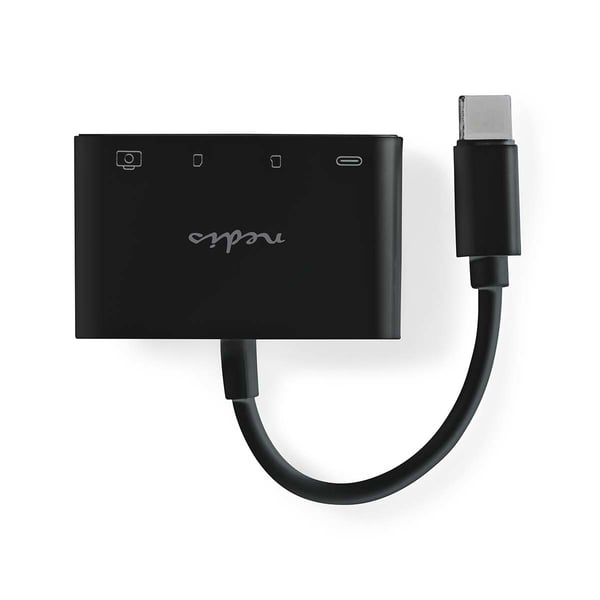 Nedis CCGB64780BK01 gränssnittshubbar USB 2.0 Type-C 0 Mbit/s Svart