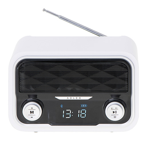 Miniatyrbillede 6 af 6: Adler AD 1185 radio Bærbar Hvid