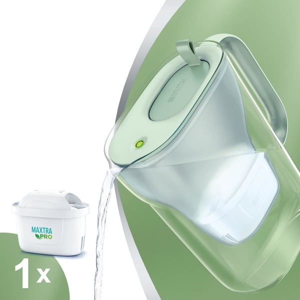 Brita 1051367 vedensuodatin Veden suodatuspullo 2,4 L Vihreä, Läpinäkyvä