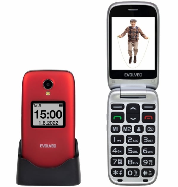 Miniatyrbild 1 av 5: Evolveo EasyPhone FS 7,11 cm (2.8") 105 g Röd Seniortelefon
