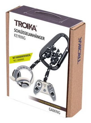 TROIKA GAMING Avainrengas Musta, Harmaa, Hopea