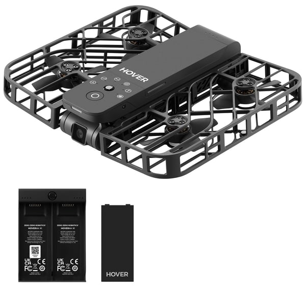 Miniatyrbillede 1 af 6: HOVERAir X1 Combo 4 rotorer Quadrokopter 2704 x 1520 pixel 1050 mAh Sort