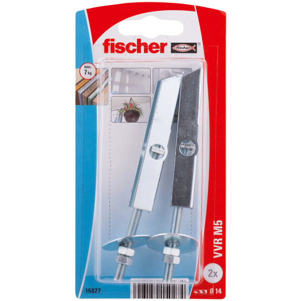 Miniatyrbillede 1 af 3: Fischer 15027 skrueanker og vægudtag 2 stk Skrue og vægstiksæt