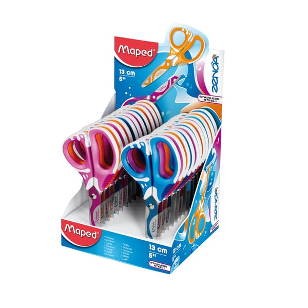 Maped M670112 konttorisakset Universaali Suora leikkuu Sininen, Oranssi, Violetti