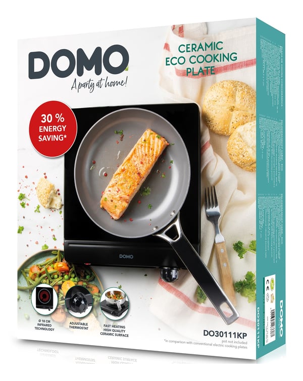 Domo DO30111KP Sort Bordplade 25.3 cm Keramisk 1 zone(s)