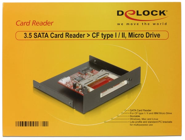 DeLOCK SATA Card Reader kortläsare Svart