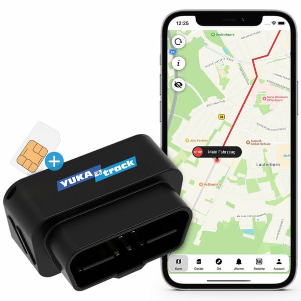 Pikkukuva 1 / 3: Yukatrack YTOBD2GPS GPS-seurantalaite ja -etsin Universaali GPS-jäljitin Musta