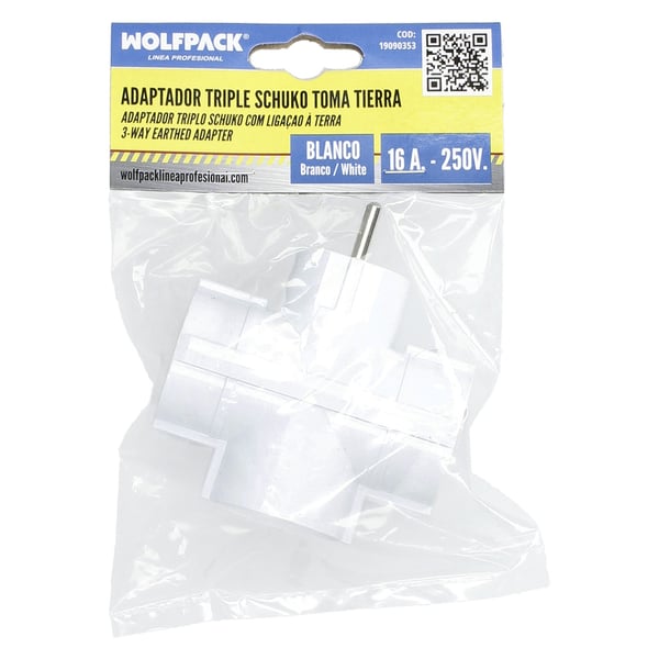 Miniatyrbild 5 av 5: Wolfpack Adaptador Triple Schuko 16 A 250 V.