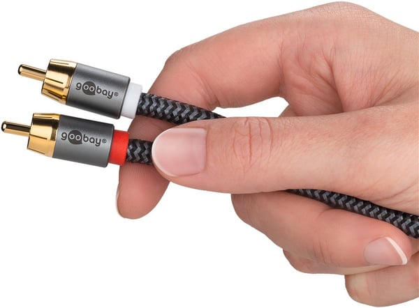 Goobay 65301 lydkabel 3 m 2 x RCA RCA Sort, Sølv